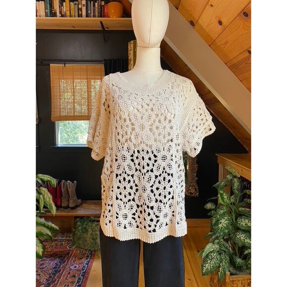 Crochet Open Knit Blouse - Picture 4 of 5
